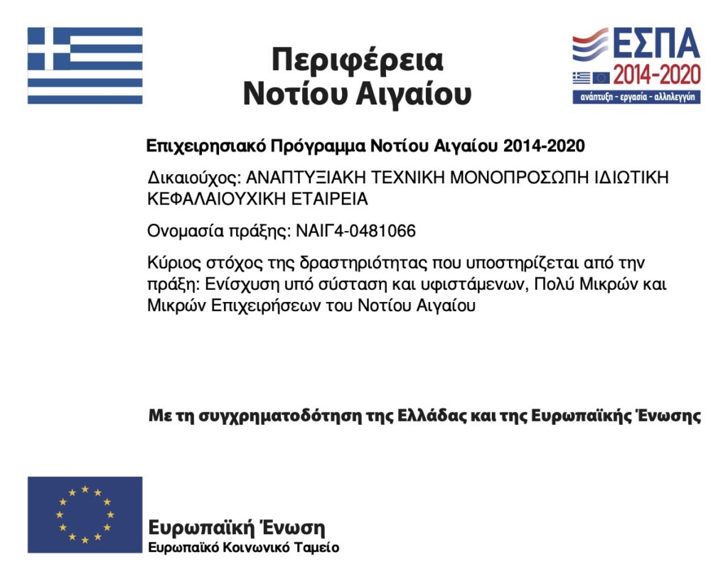 πινακιδα ΕΣΠΑ Περιφέρεια Νοτίου Αιγαίου